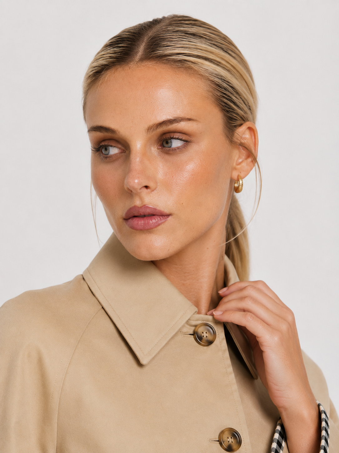 Women's Minimal Button-Up Trench Coat MIA