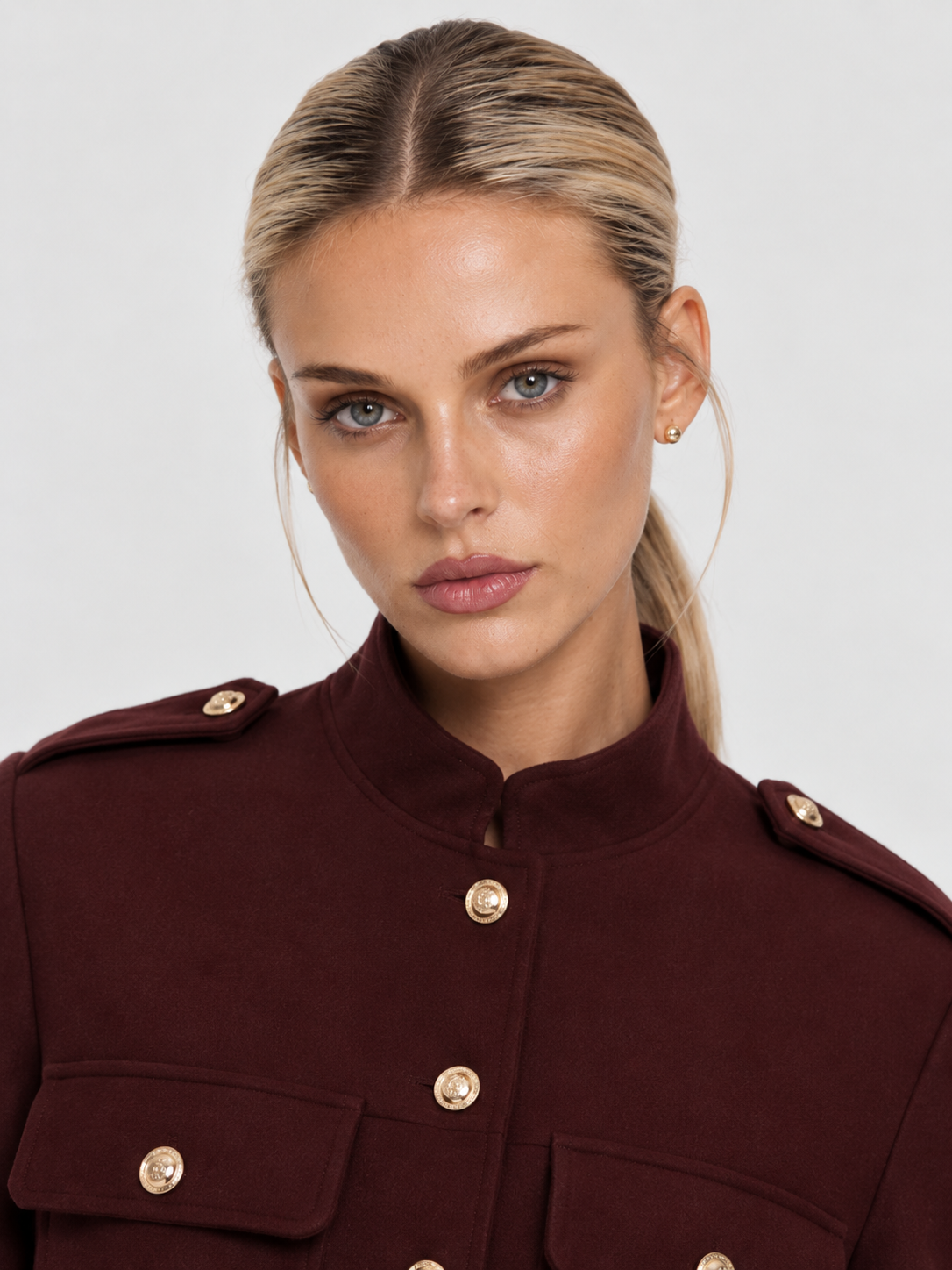 Women's Cropped Jacket with Gold-Tone Buttons LILLY