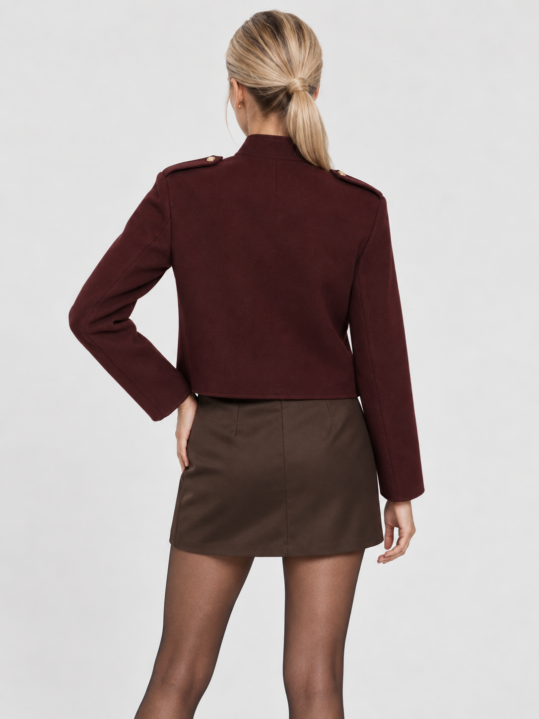 Women's Cropped Jacket with Gold-Tone Buttons LILLY