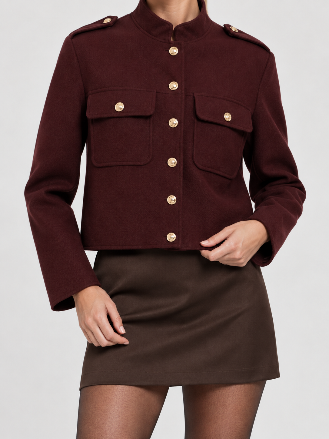 Women's Cropped Jacket with Gold-Tone Buttons LILLY