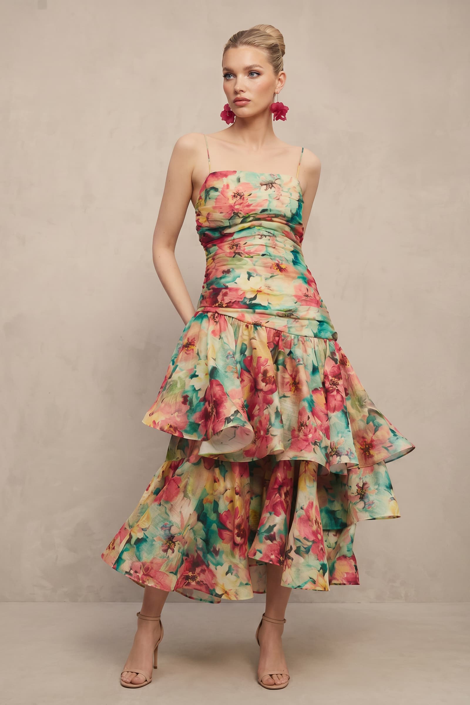 Floral-Print Slip Maxi Dress