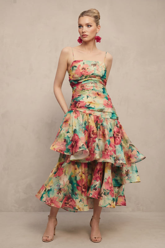 Floral-Print Slip Maxi Dress