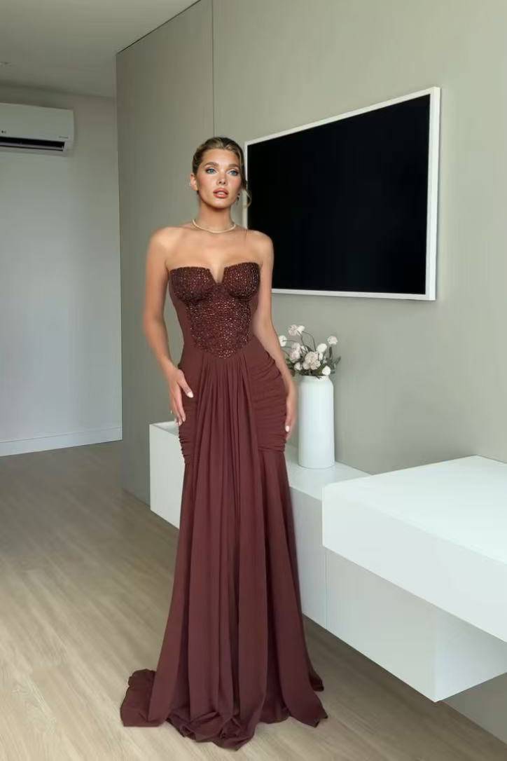Shiny Slit Design Maxi Dress