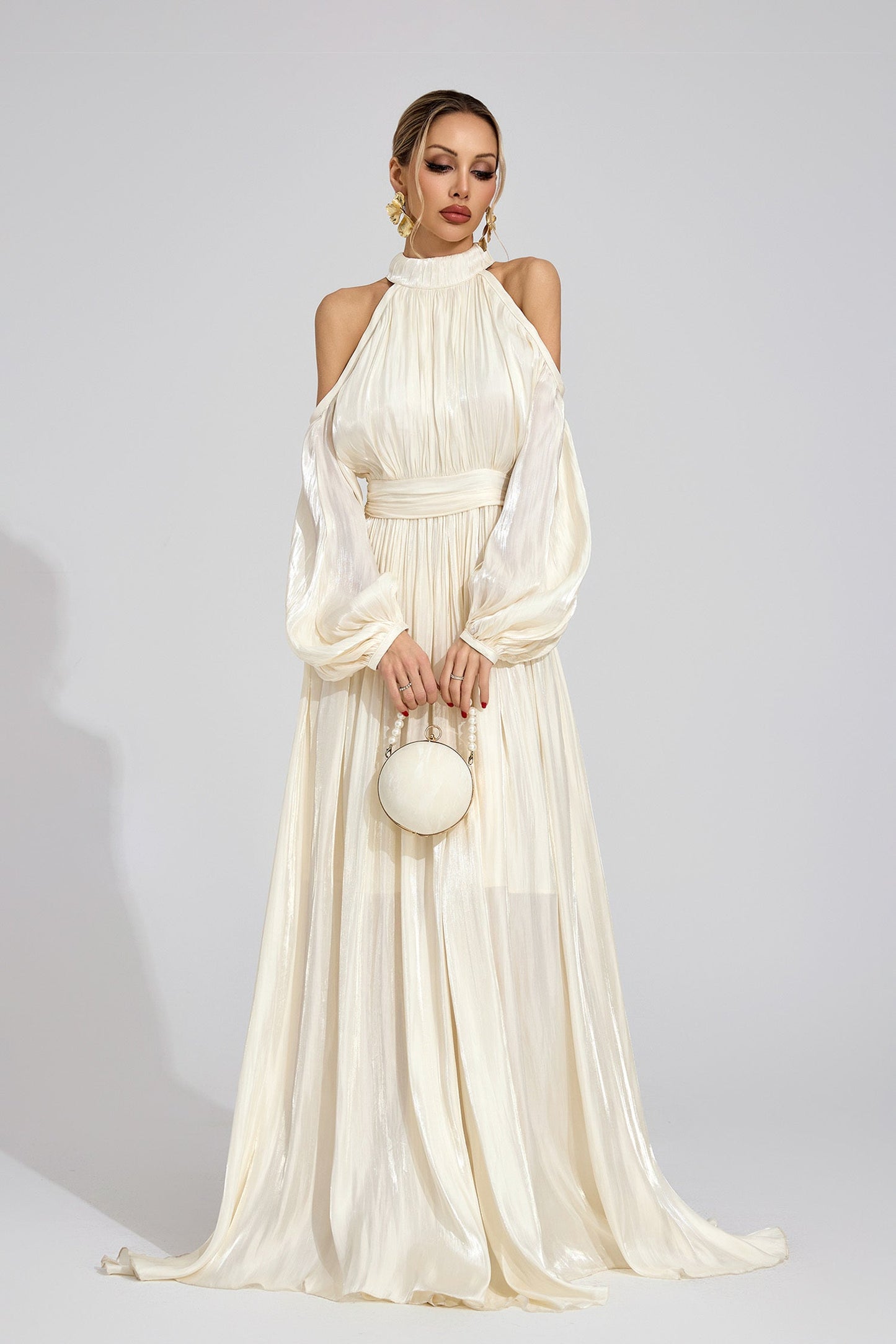 Celestia Silk Drape Gown