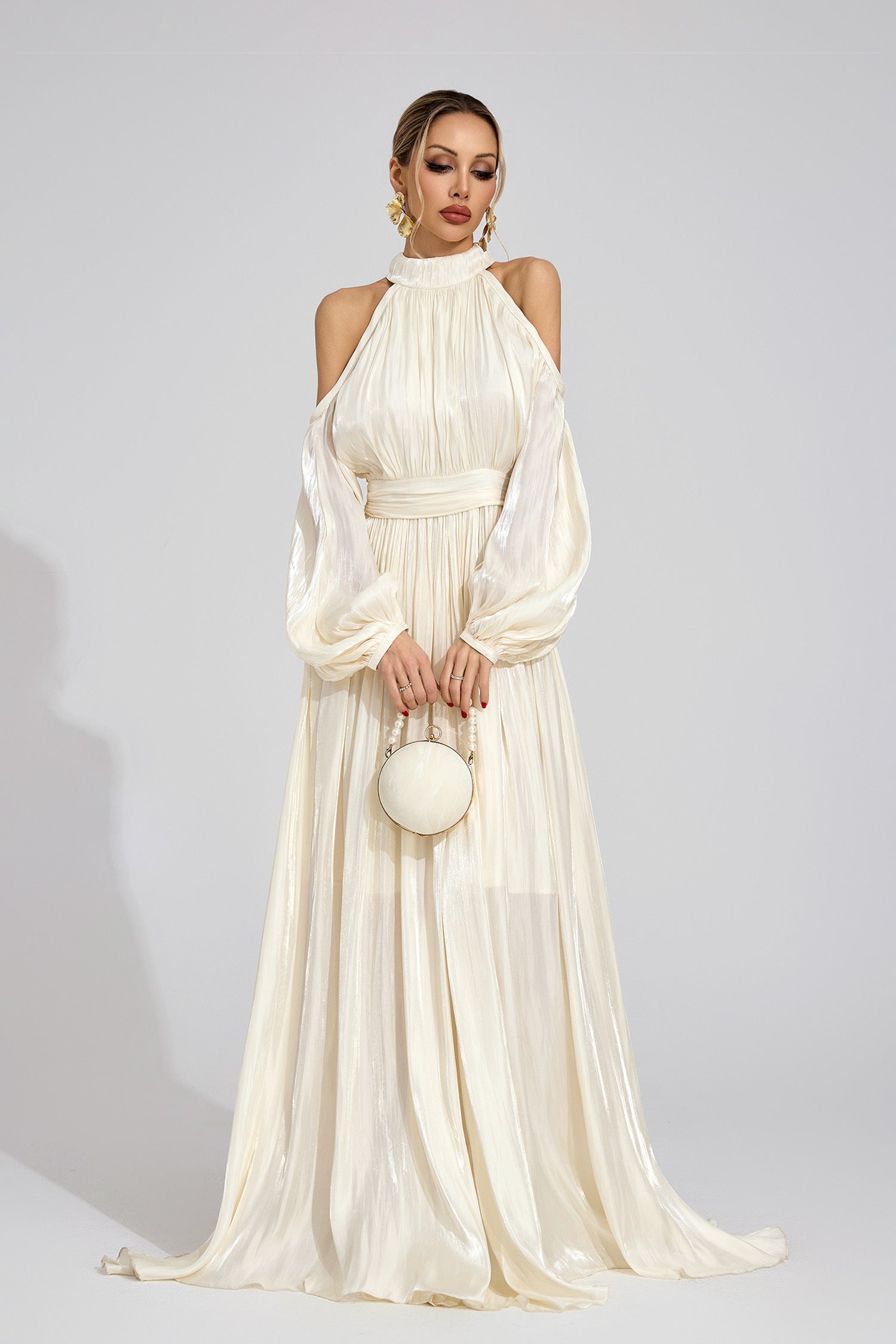 Celestia Silk Drape Gown