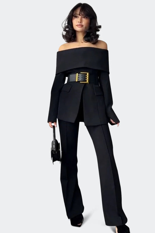 Off shoulder blazer black/white Size M
