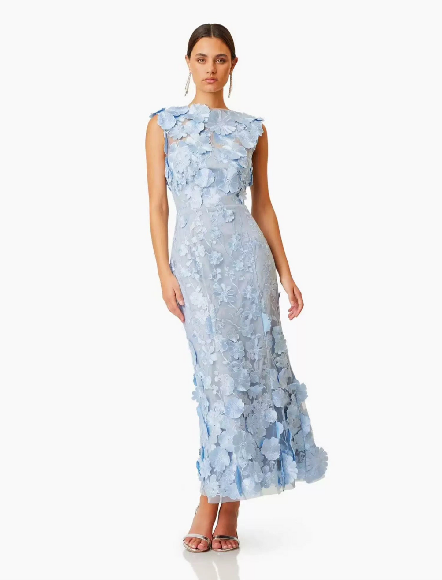 Fleur de Ciel blue Lace Midi Dress size S