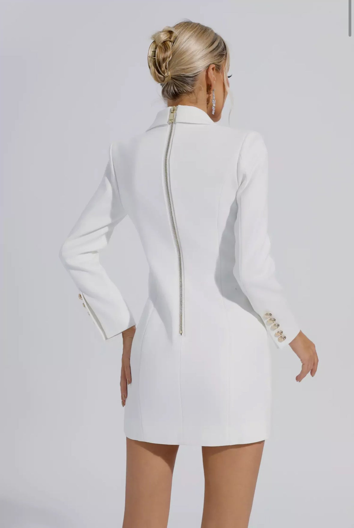 White mini blazer dress