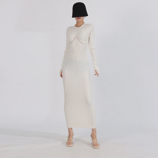 Knitted backless midi dress