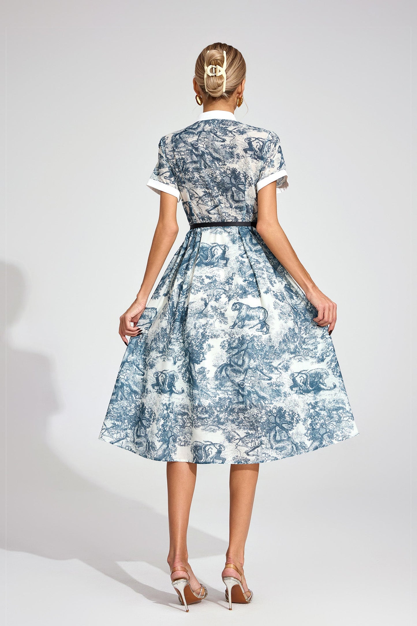 Versailles Toile Belted Shirt Dress