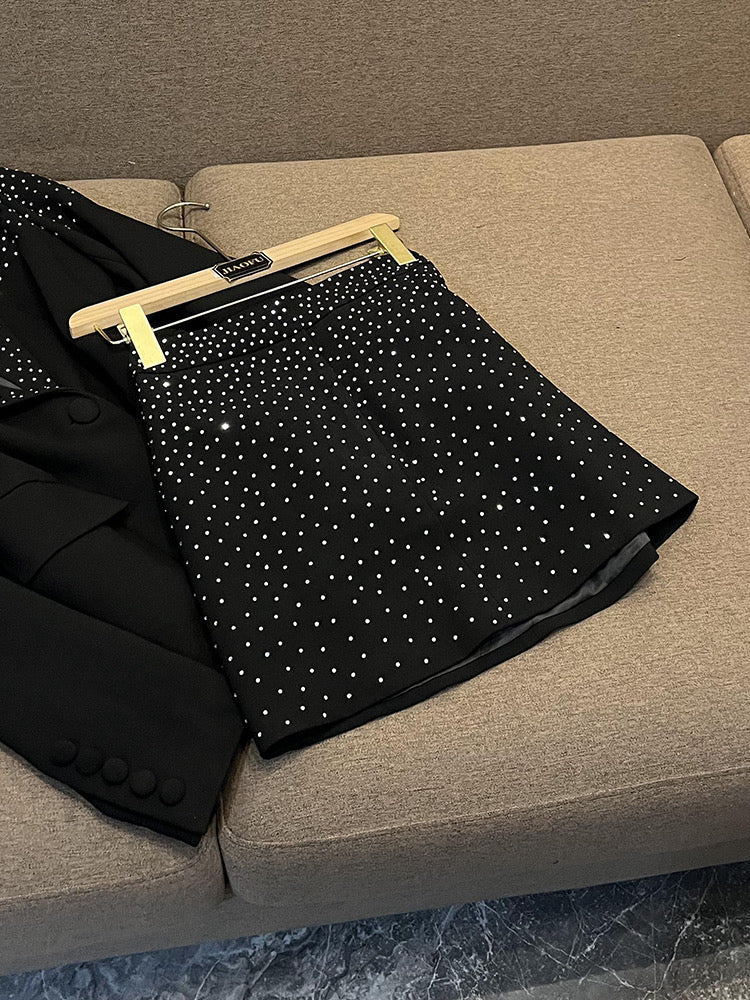 Gina black blazer/skirt set