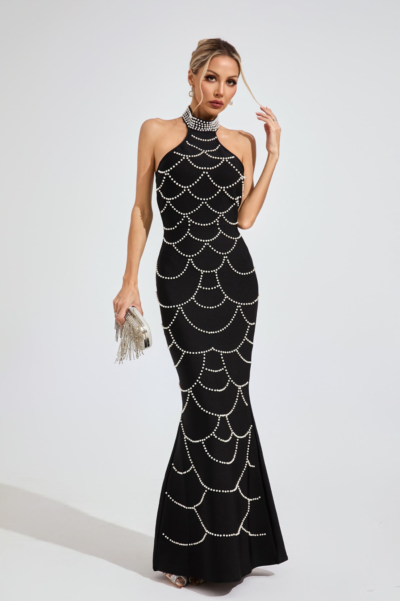 Stella Pearl Chain Mermaid Gown