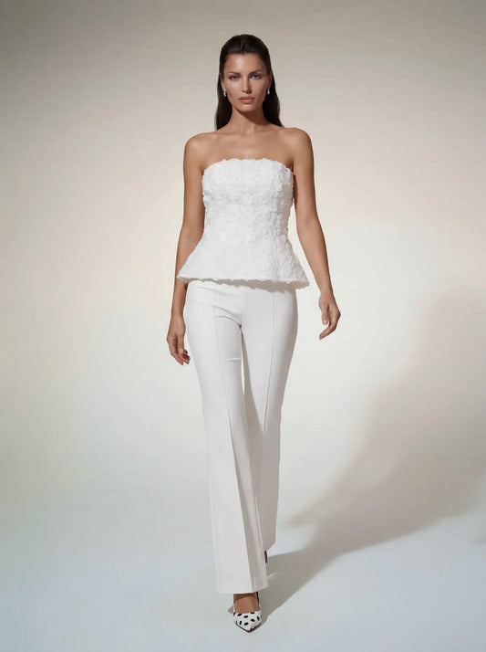 Ivory Peony Flower Corset Set