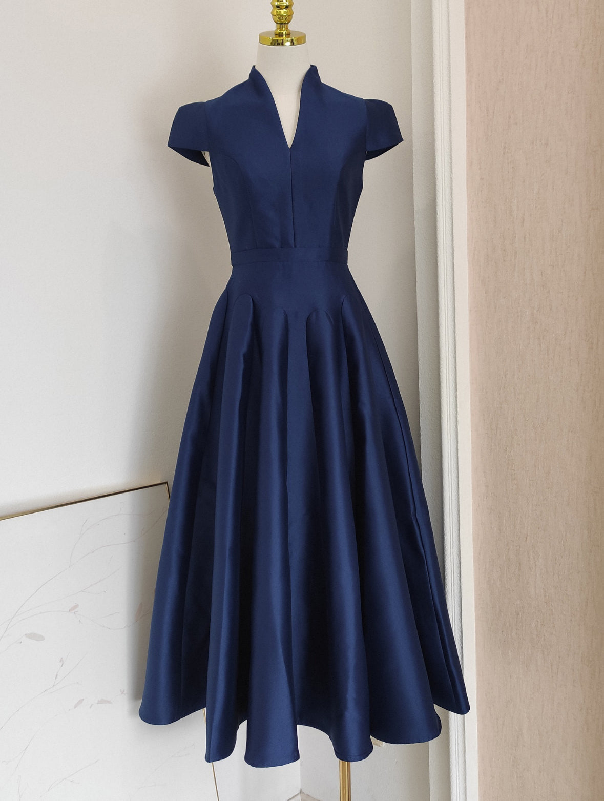 Renée Vintage Pleated Midi Dress Size L