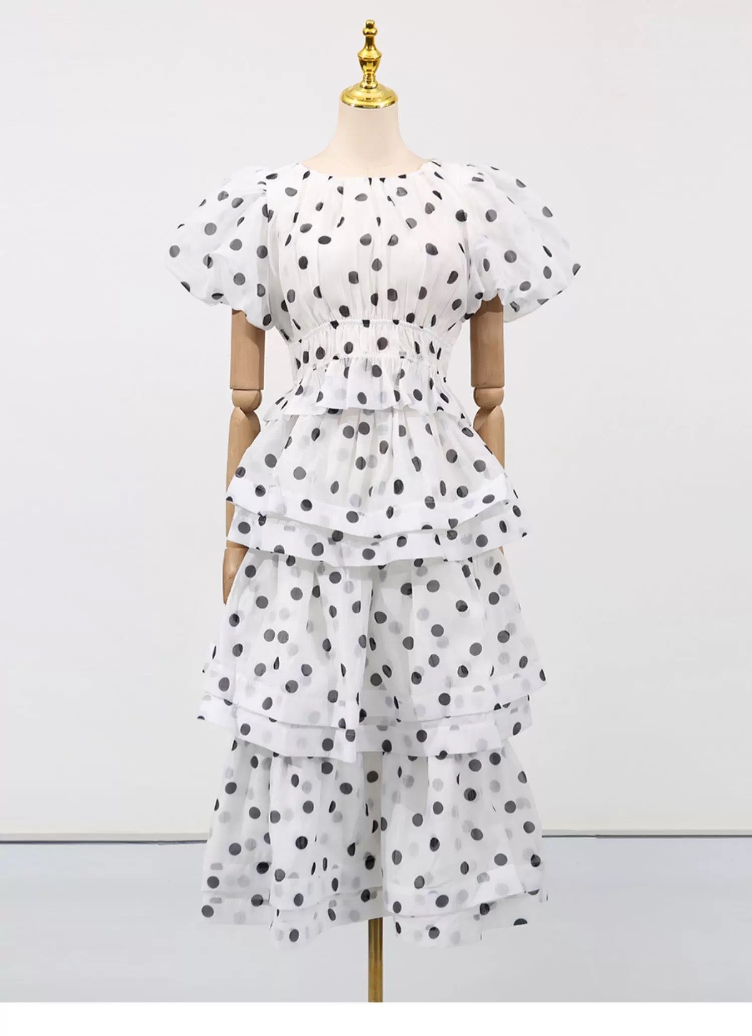 Odette Tiered Dot Dress