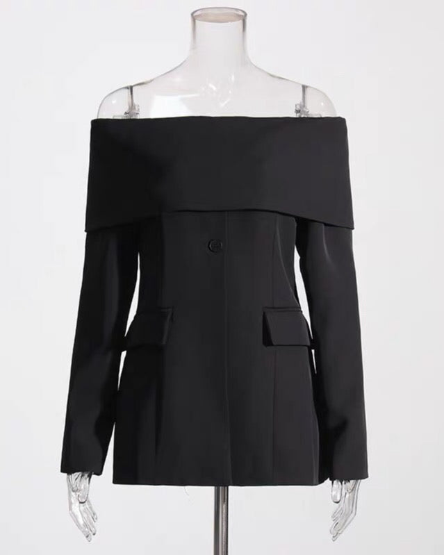 Off shoulder blazer black/white Size M