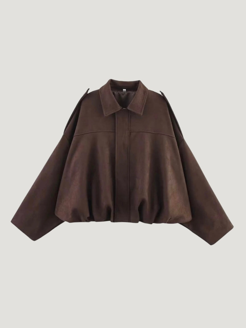 Lara | Suede Bomber Jacket