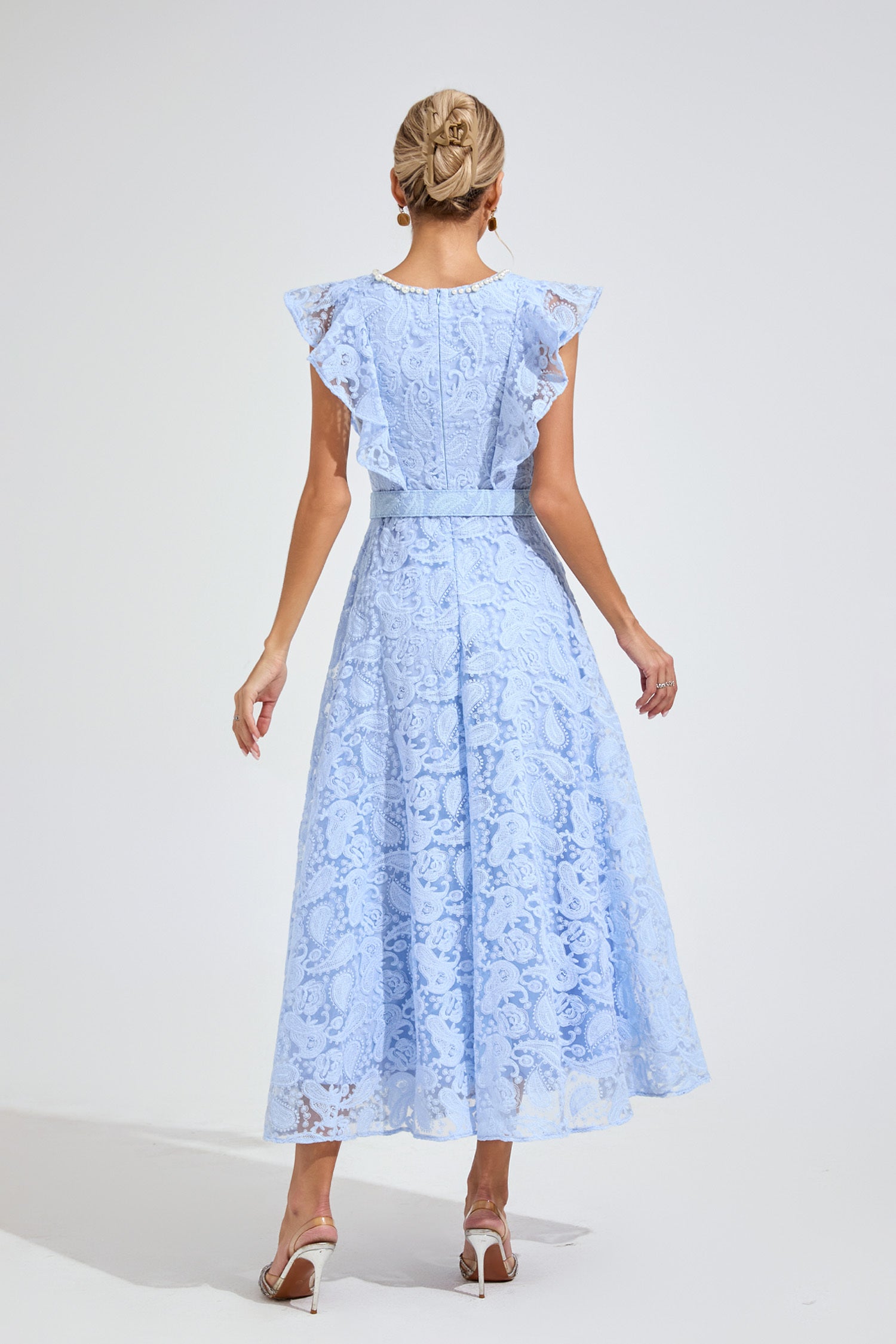 Aurélie Lace Flare Maxi Dress