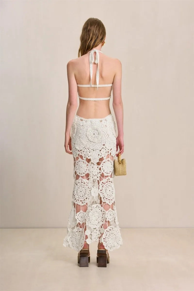 Floral crochet Cutout Maxi Dress