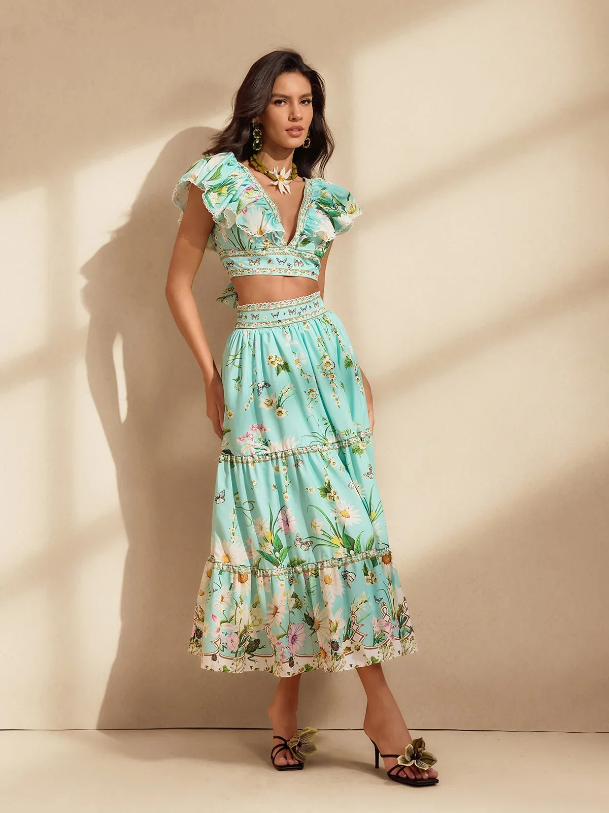 Mariposa Floral Ruffle Set
