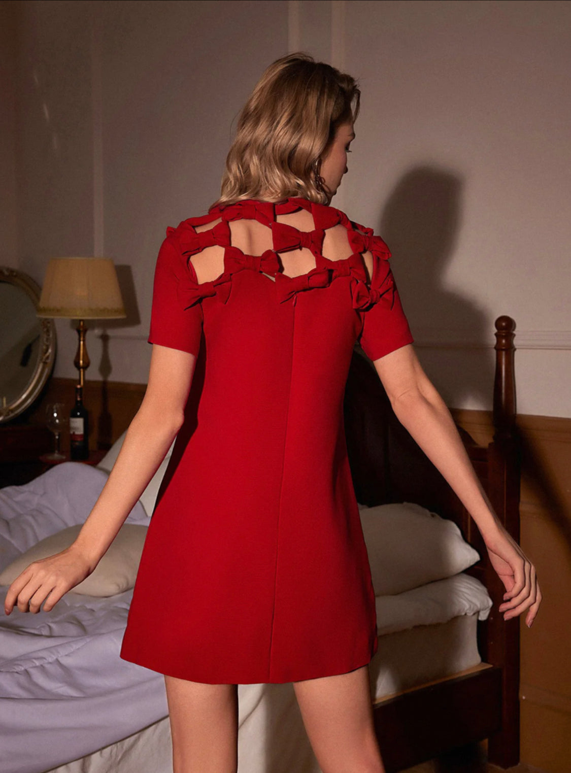Kaori bow mini dress
