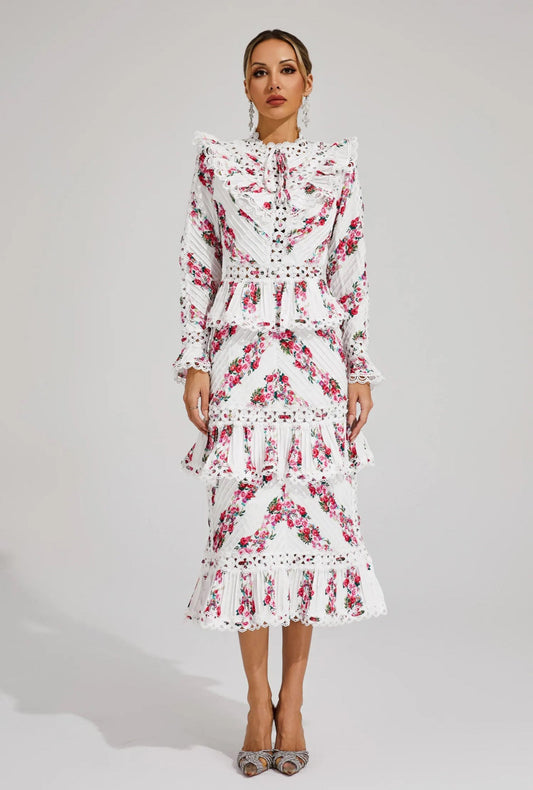 Fiorella Ruffle Midi Dress
