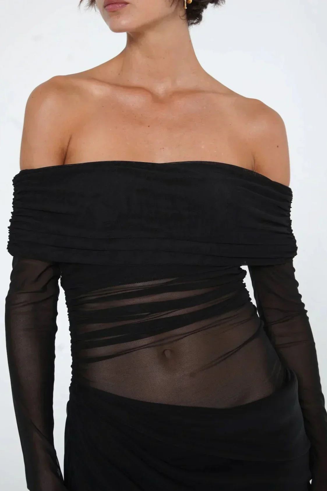 Demi | Long Sleeve Illusion Midi Dress