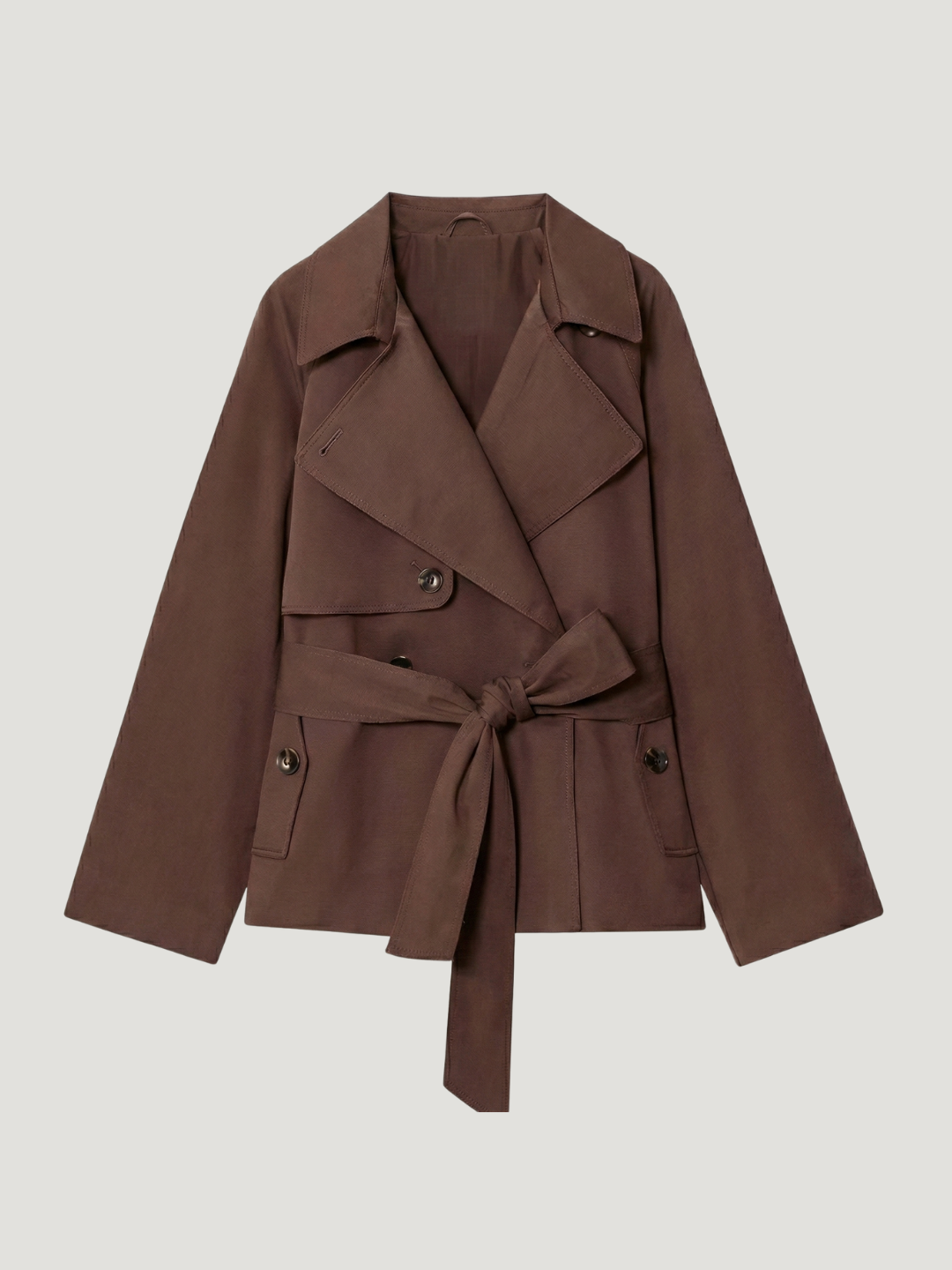 Alicent | Belted Double-Breasted Short Coat