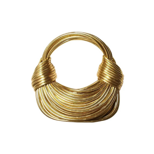 Golden Spiral Structured Clutch Gold