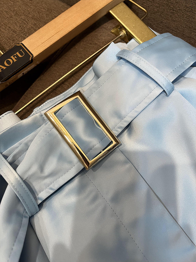 Sky blue satin set
