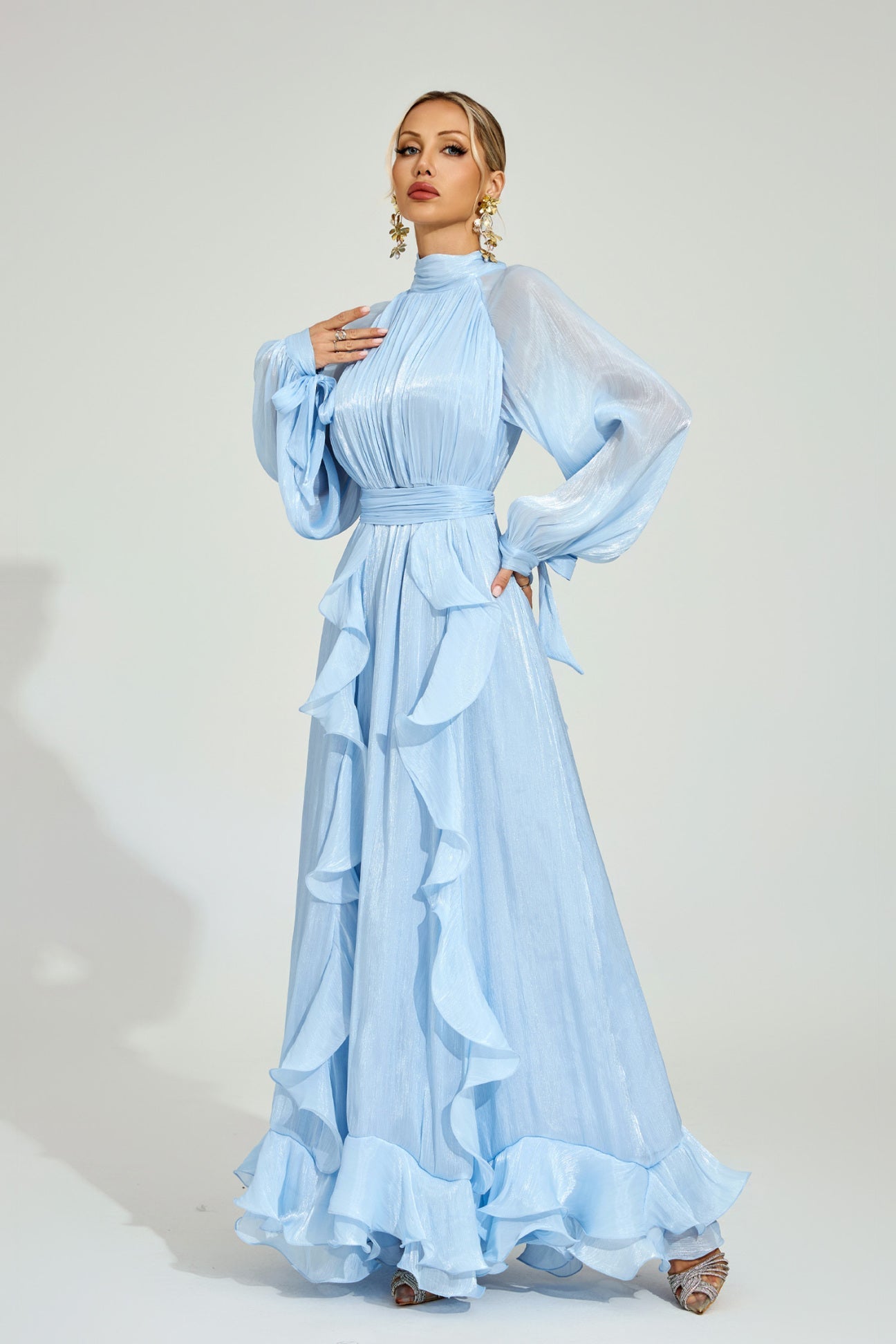 Céleste Ruffle Maxi Dress size M