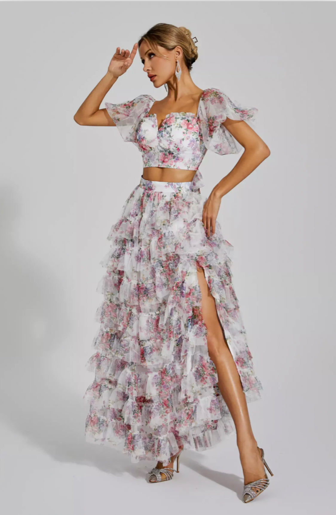 Braylee floral ruffle set