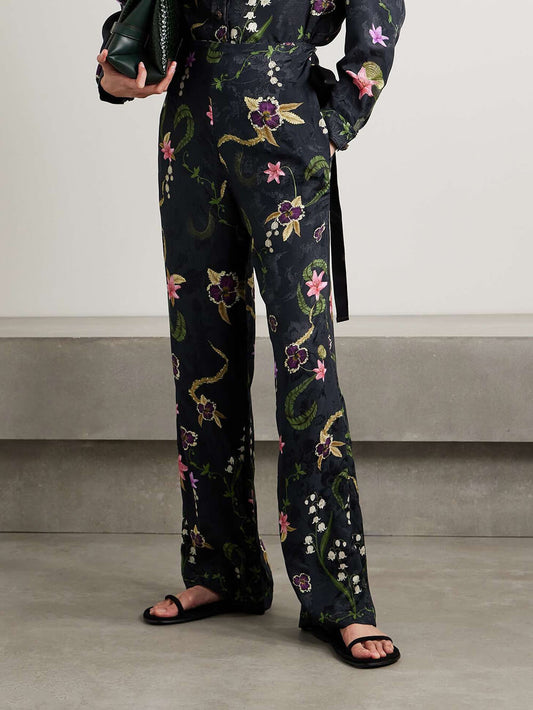 Elegant Floral Print Button-Up Shirt