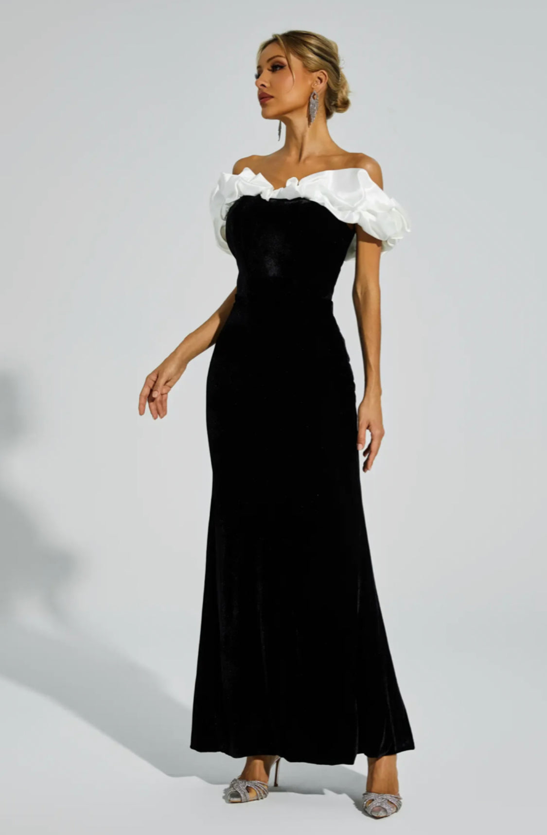 Angel velvet off shoulder maxi dress XXL