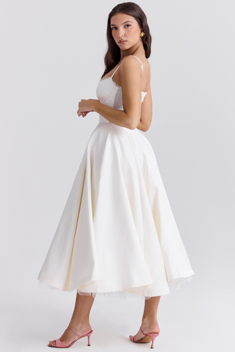 Mademoiselle midi dress- Ivory white