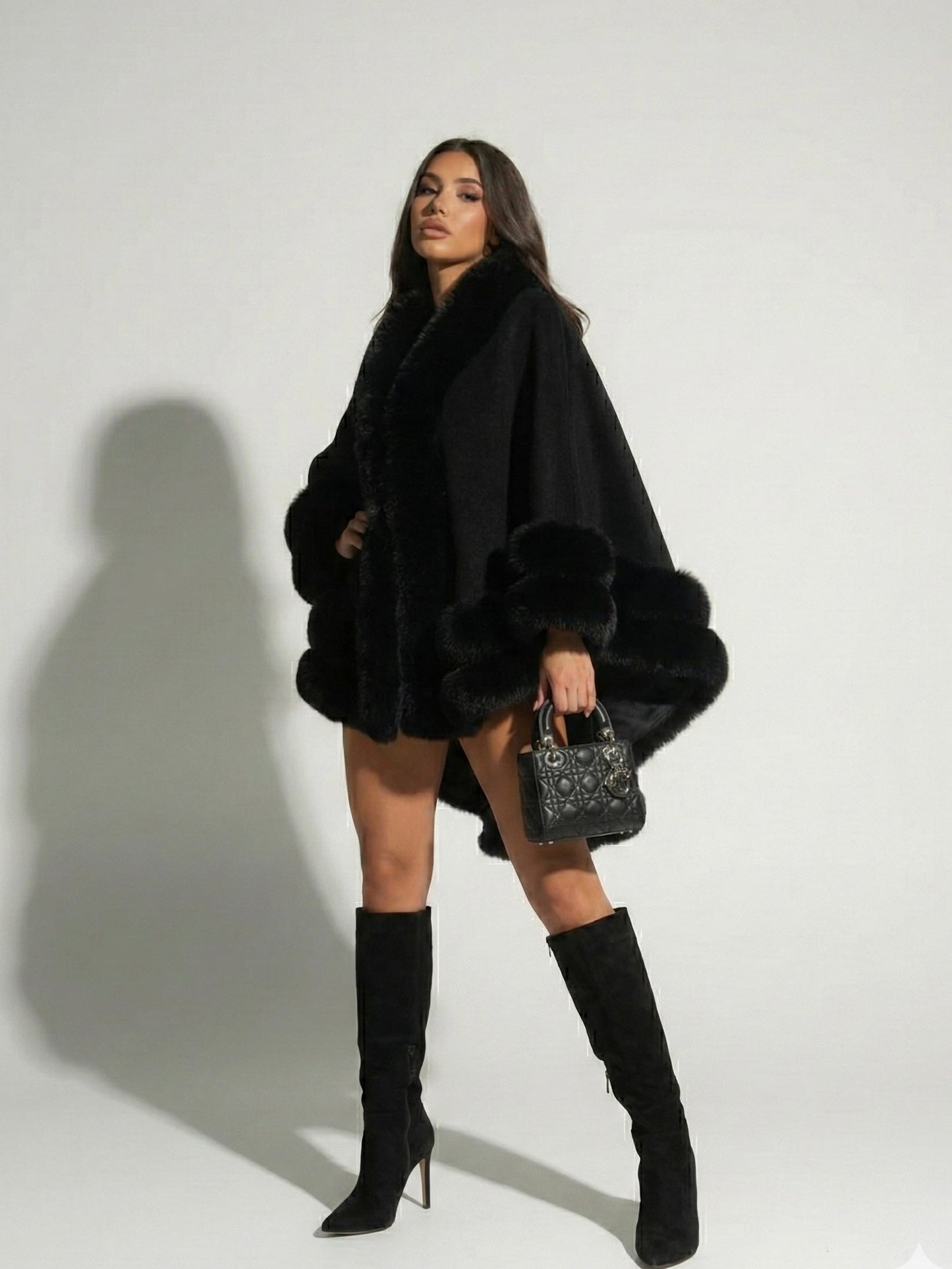 Norway | Faux Fur Trim Winter Cape