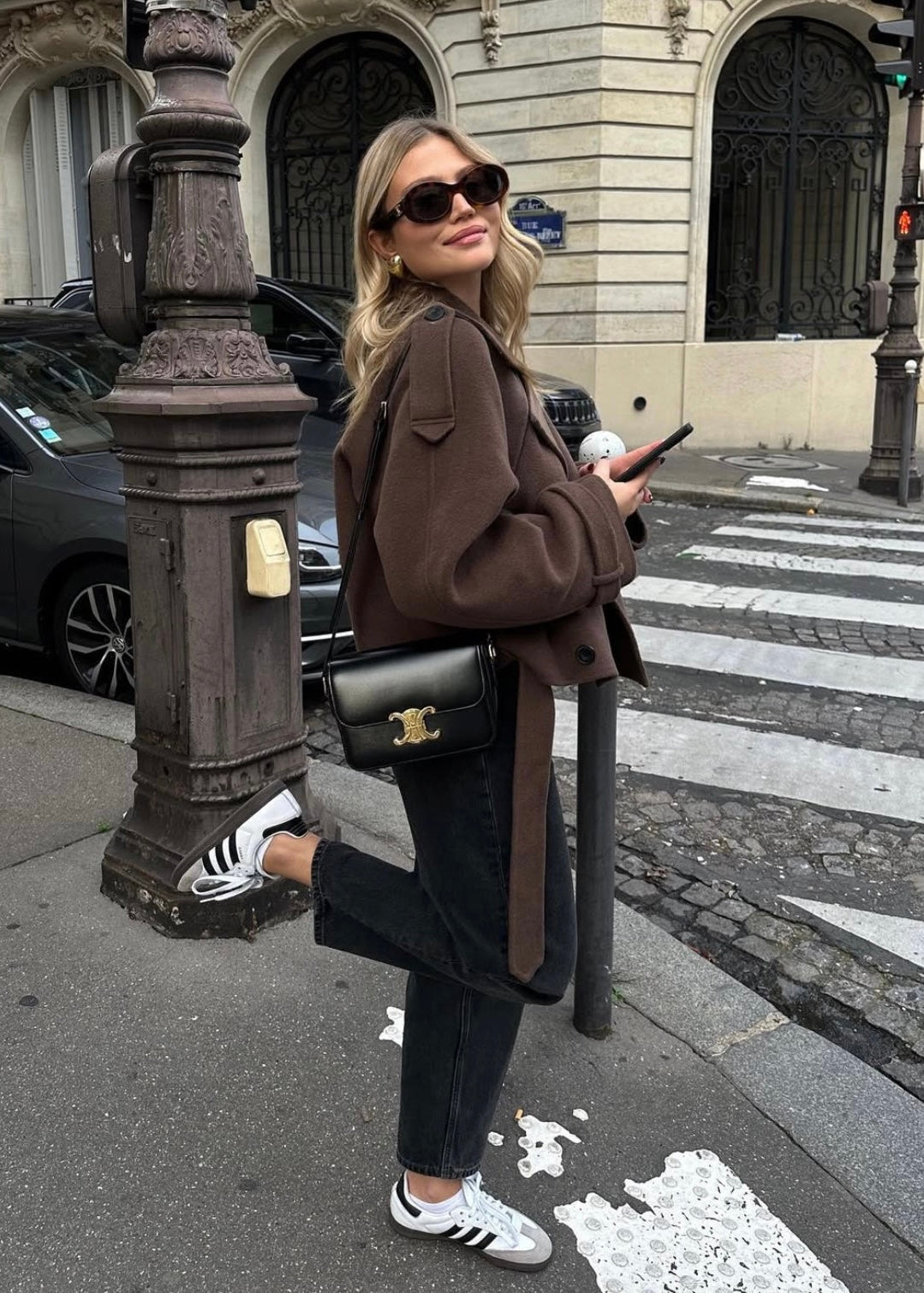 Camille | Brown Blend Cropped Trench Jacket