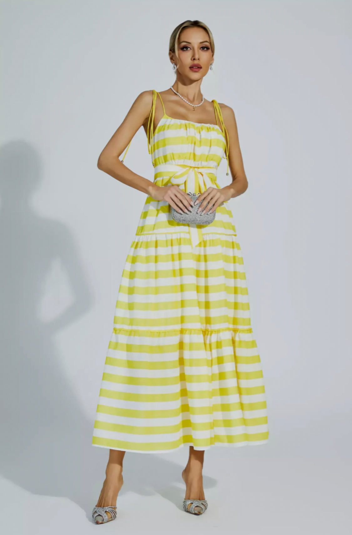 Anika strip Maxi dress