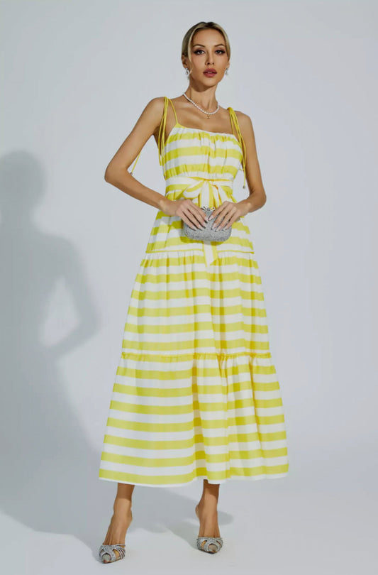 Anika strip Maxi dress