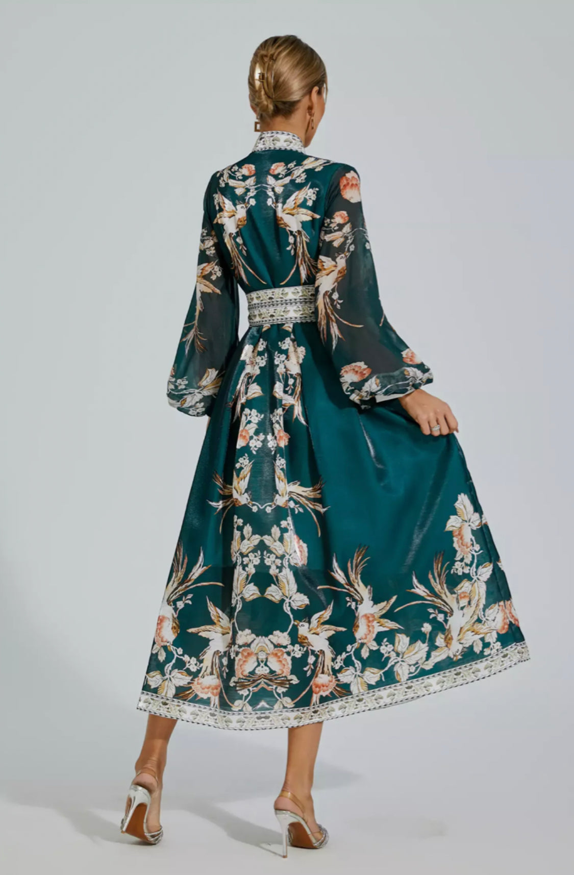 Miley green floral maxi dress