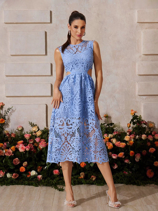 Celeste Cutout Lace Midi Dress