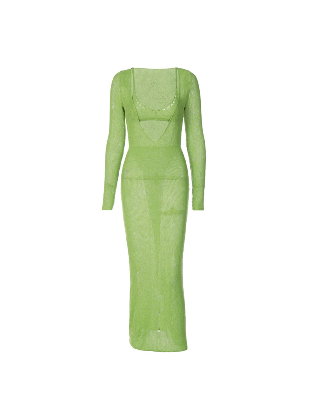 Oda knitted green maxi dress