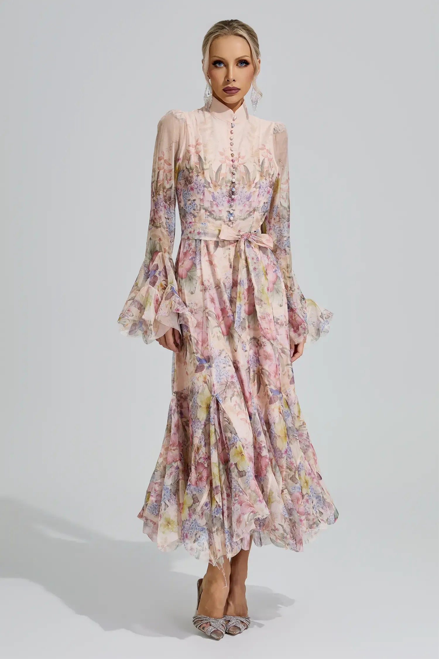 Rosalie Floral Chiffon Midi Dress
