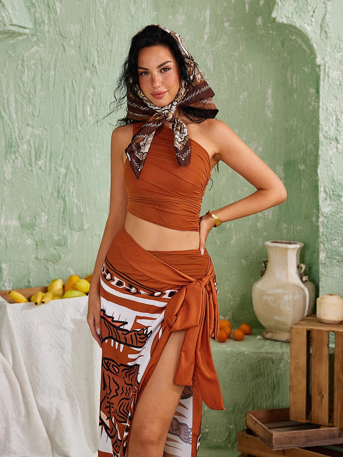 Three piece One-shoulder bikini