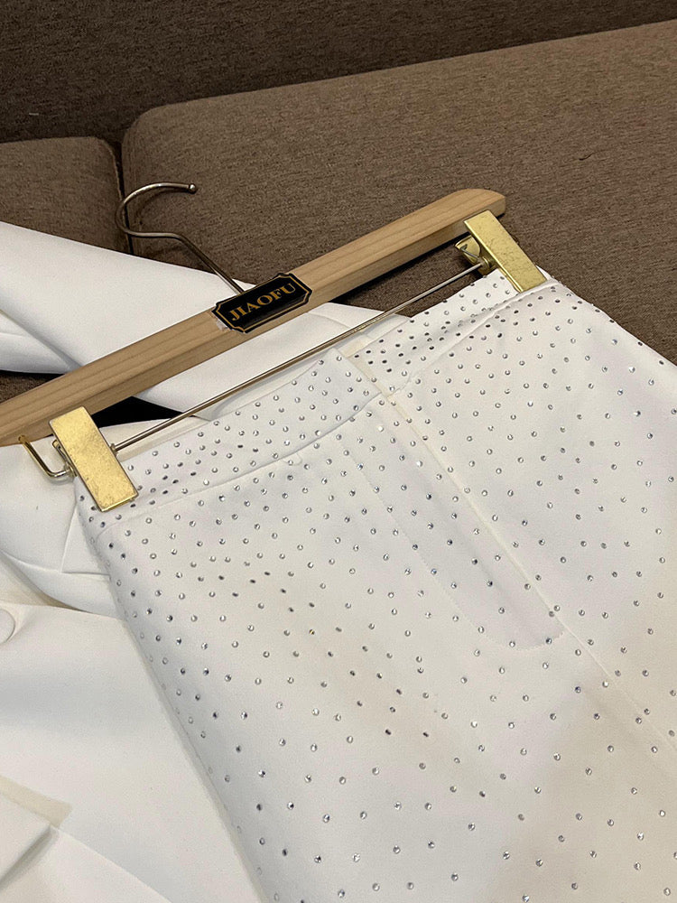 Gina white Blazer/skirt set