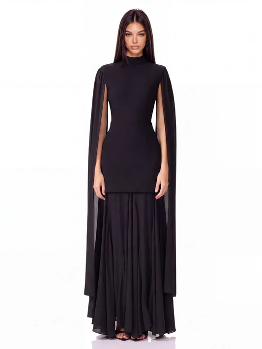 Vesper Cape Sleeve Maxi Dress
