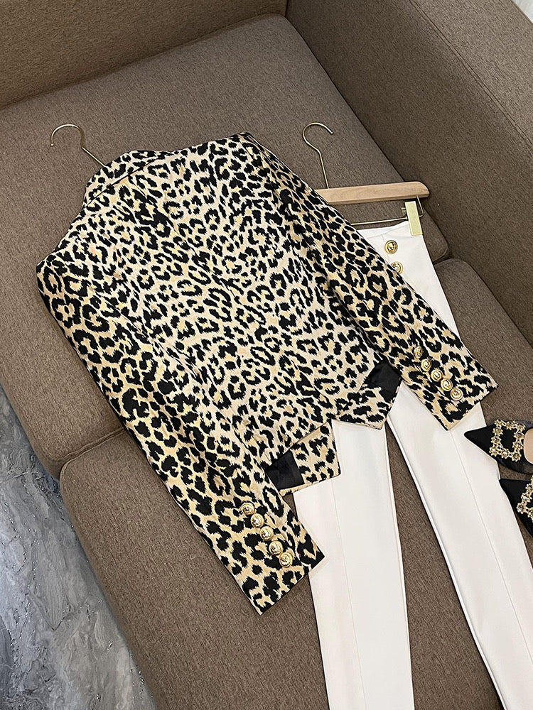 Fidela leopard blazer