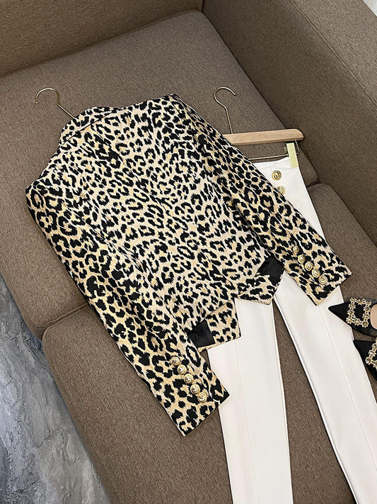 Fidela leopard blazer