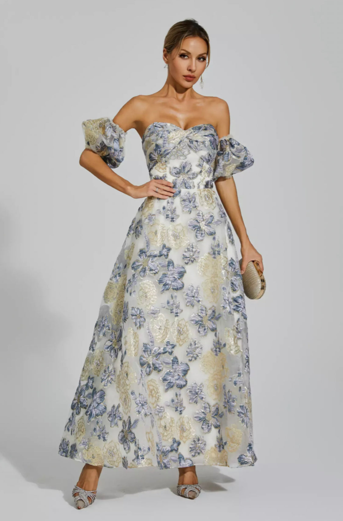 Reem flower off shoulder maxi dress Size XS