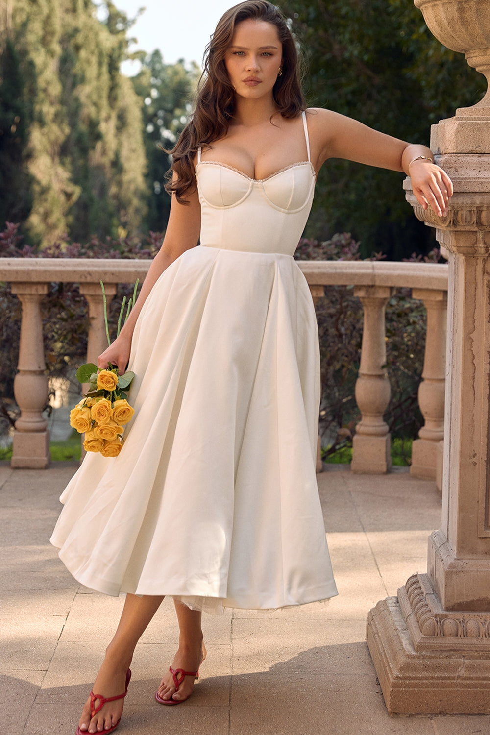 Mademoiselle midi dress- Ivory white